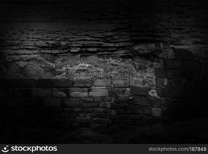 old brick black wall background texture