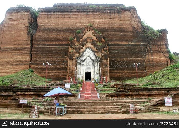 Old brick buddhist stupa in Mingun, Myanmar