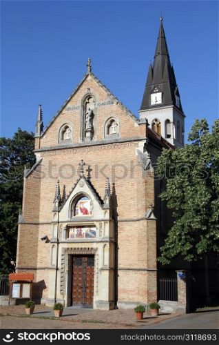 Old brick church in Ilok, Croatia