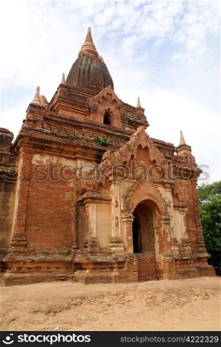 Old brick temple in Bagan, Myanmar, Burma