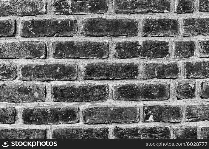 old brick wall, black and white