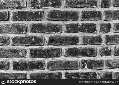 old brick wall, black and white