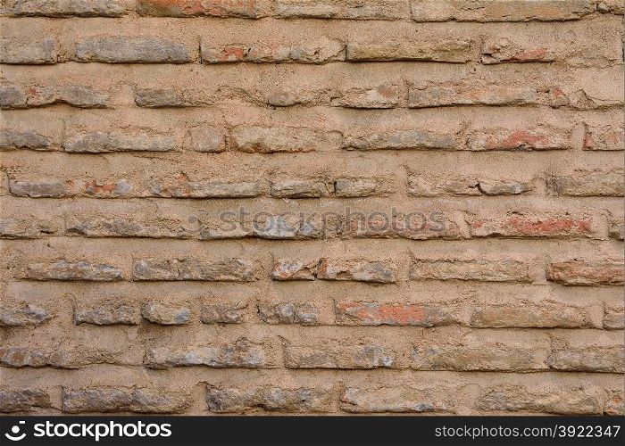 Old brick wall of an old house