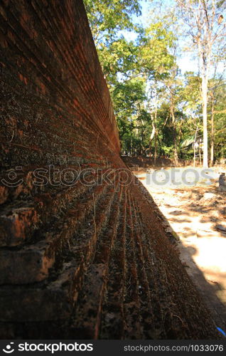 Old brick walls of the temple