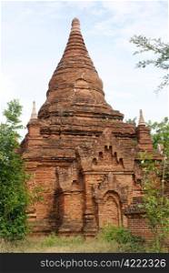 Old briclk stupa in Bagan, Myanmar, Burma