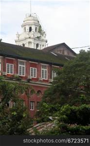 Old british office building in Yangon, Myanmar