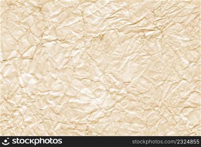 Old brown crumpled paper texture background. Vintage wallpaper. Old brown crumpled paper texture background