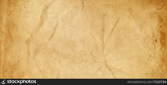 Old brown crumpled paper texture background. Vintage wallpaper. Old brown crumpled paper texture background