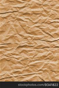 Old brown crumpled paper texture background. Vintage wallpaper. Old brown crumpled paper texture background