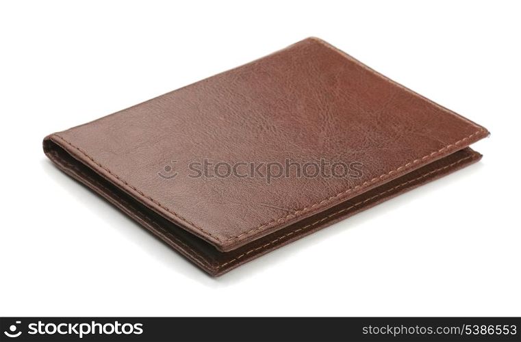 Old brown leather cover isolated on white