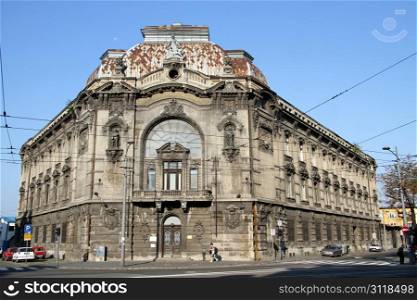 Old building on the street in Belgrade, Serbia