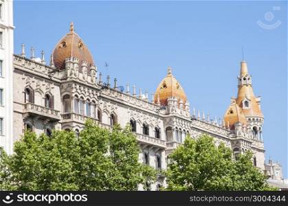 old building with towers of Barcelona