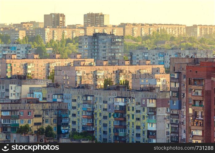Old buildings in Ukraine. Crowded old housing