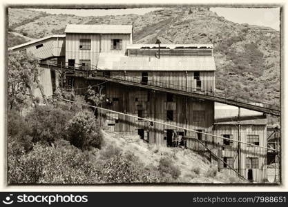 Old buildings of an abandoned mine in Sardinia, Guspini, Montevecchio