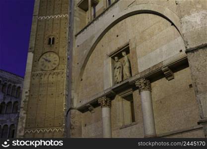 Old buildings of Parma, Emilia-Romagna, Italy, at evening  baptistery