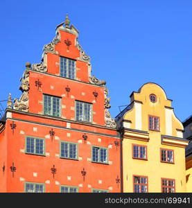 Old buildings on Stortorget square, Stockholm