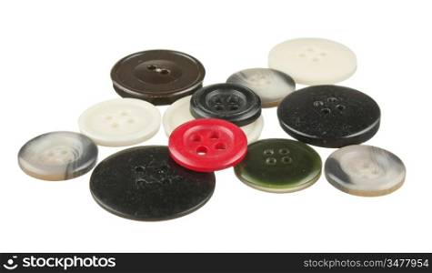 old buttons isolated on white background