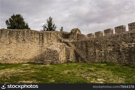 Old Byzantine fortress walls at Greece