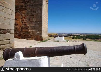 Old cannon in portuguese castle