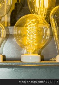 old carbon light bulb Filament, amber edison bulb