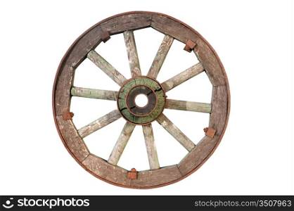 old cartwheel isolated on a white background