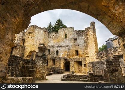 Old castle ruins, ancient stone building, Europe. Traditional european architecture, famous places for tourism and travel