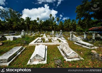 Old cemetery at Seychelles on La Digue island