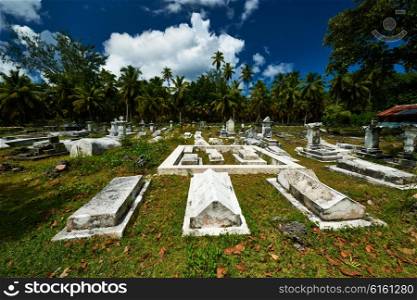 Old cemetery at Seychelles on La Digue island