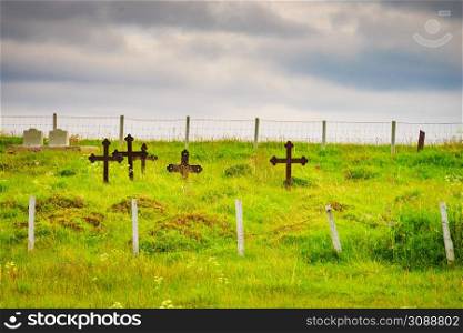 Old cemetery graveyard on Andoya, Norway
