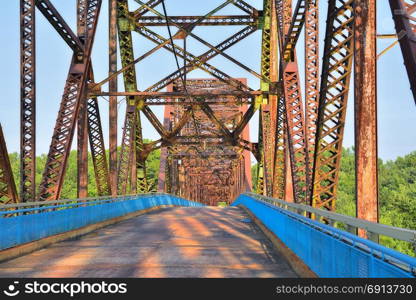 Old Chain of Rocks bridge on the Mississippi river, Granite City Illinois.