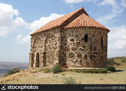 Old chapel close to the Caves of David Garedji, Kakheti, Georgia, Europe