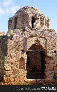 Old chapel inside castle of Alanya