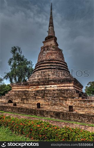 Old chedi (Buddhist stupa) in Sukhothai, Thailand