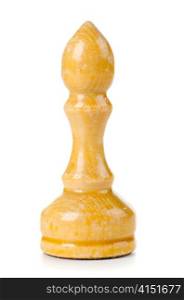old chess bishop cut out from white background