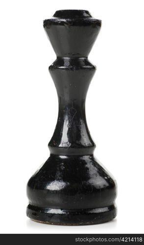 old chess queen cut out from white background