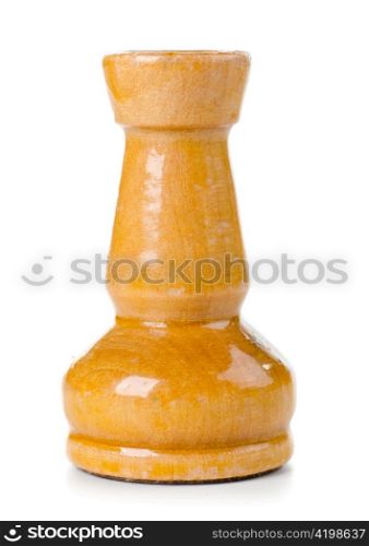 old chess rook cut out from white background