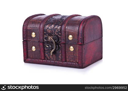 Old chest isolated on the white background