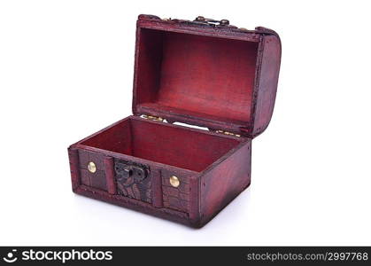 Old chest isolated on the white background