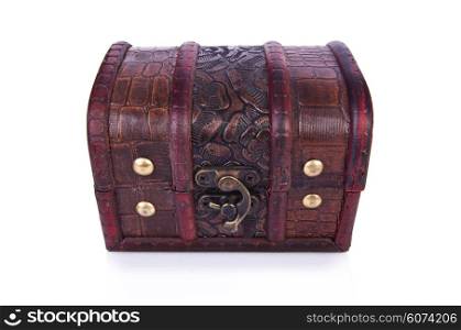 Old chest isolated on the white background