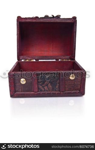 Old chest isolated on the white background