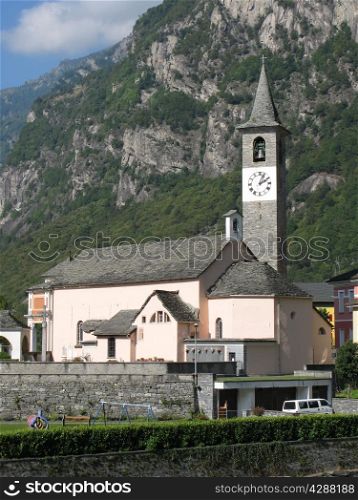 Old church in Bignasca village, Switzerland