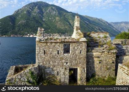 Old church on the coast in Kotor bay, Montenegro