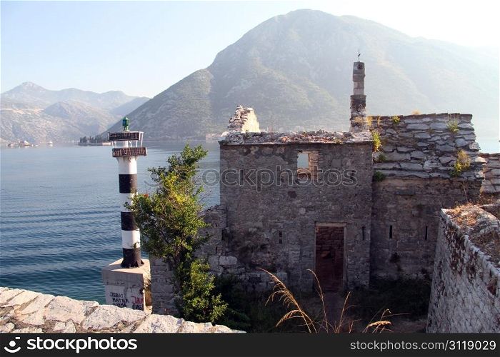 Old church on the sea shore in Boka Kotorska, montenegro
