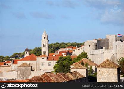 Old City of Dubrovnik medieval architecture in Croatia, southern Dalmatia region.