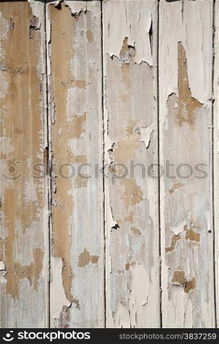 Old clapboards with peeling paint background.