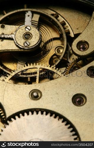 old clock gear macro closeup