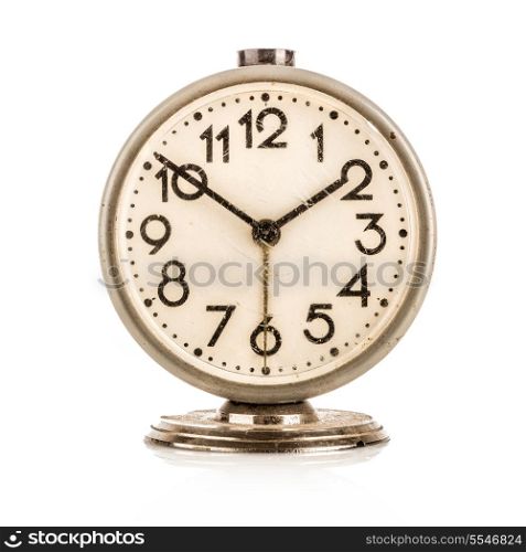 Old clock on a white background