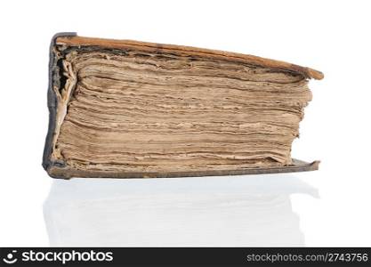 Old closed Bible. Isolated on white background