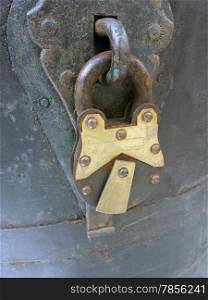 Old closed padlock iron Bauls