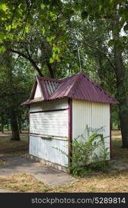 Old closed stall in the park